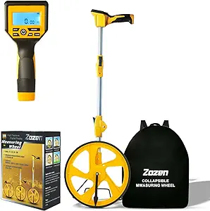 Zozen Measuring Wheel Digital Display, 3-Sections Foldable 12Inch Wheel, Imperial/Metric Measure Wheel with Backlit Display | Up to 99,999Ft/ 99,999M | Portable - with Cloth Backpack.