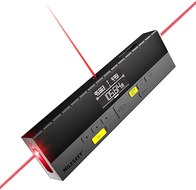 MiLESEEY Bilateral Laser Measurement Tool, 260Ft Laser Measure with Middle Laser Mark Beam, Multifunctional Laser Tape Measure with Digital Angle Rechargeable M/in/Ft Unit Switching
