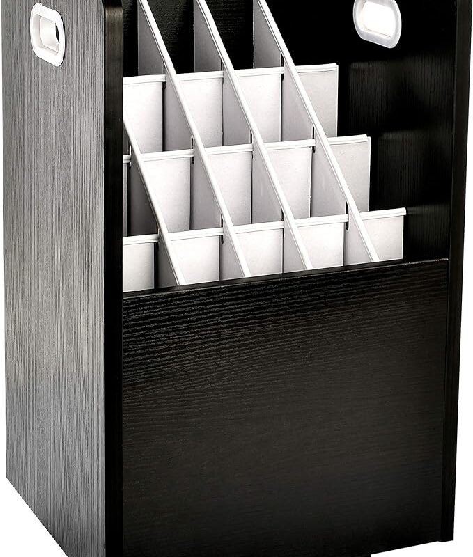 Adir Mobile Blueprint Roll File Holder - Mobile Roll File Organizer Cart for Home Office or School. 20 Slots Blueprint File Holder with Wheels for Maps, Plans, Posters