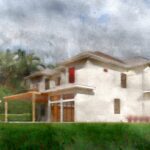 Impeccably designed modern house brought to life through 3D architectural rendering."
